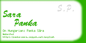 sara panka business card